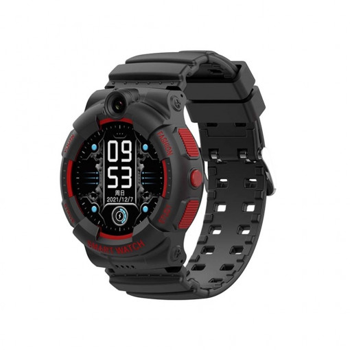 Ceas smartwatch copii cu GPS si slot SIM, rezistent la apa, Efour Tech FG-31, negru