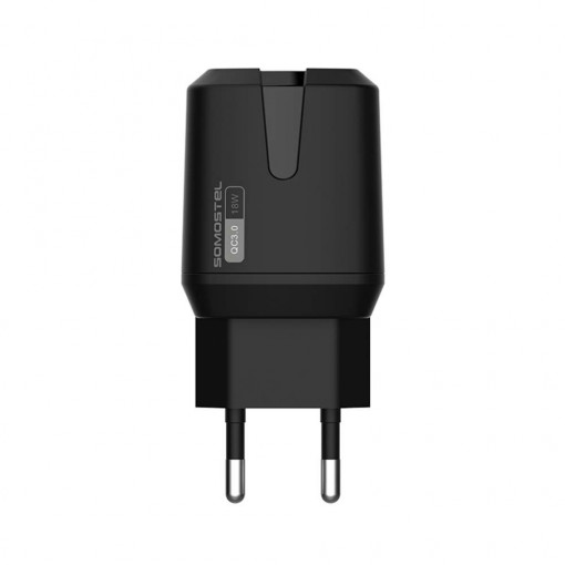 Incarcator retea SMS-Q02, PD 18W + cablu Type-C, negru