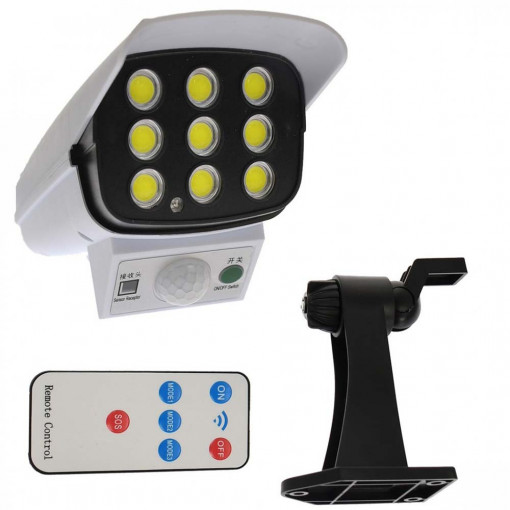Lampa solara tip camera falsa, 100 LED-uri, cu senzor de miscare - XZ213
