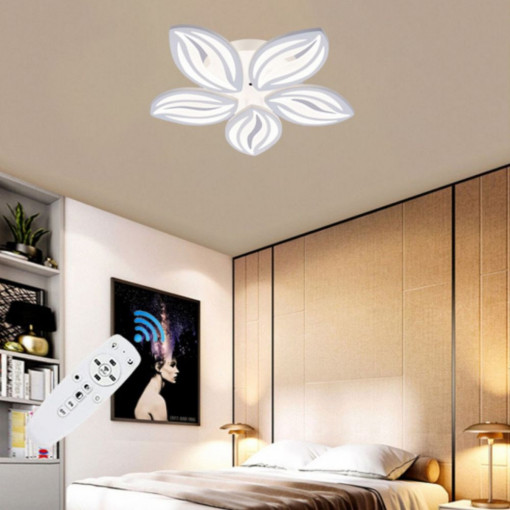 Lustra LED dimabila cu telecomanda living 80W cu 5 brate si 3 culori 480mm X 85mm