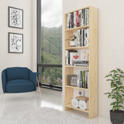Biblioteca 5 rafturi Laguna, stejar 20x55x169cm