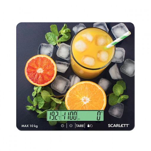 Cantar digital pentru bucatarie SC-KS57P54 Orange Juice, multicolor, sticla, greutate maxima 10 kg