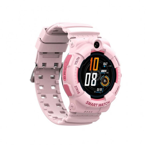 Ceas smartwatch copii cu GPS si slot SIM, rezistent la apa, Efour Tech FG-31, roz
