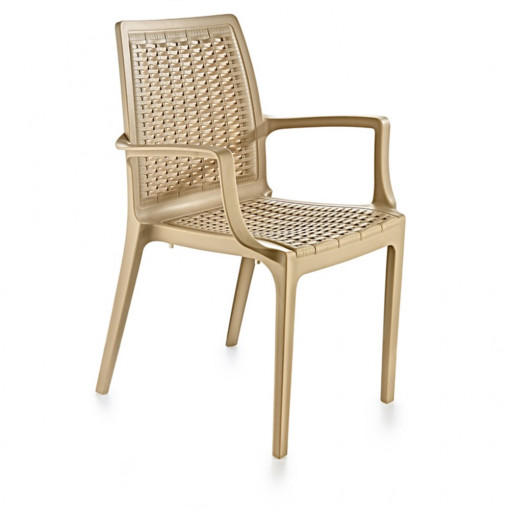Scaun plastic Ratan, Nirvana Asos Home, cappucino