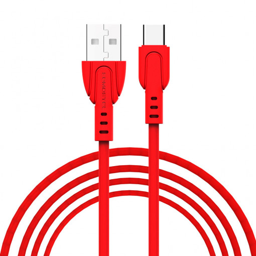 Cablu incarcare/transfer rapid, Powerline SMS-BP01 USB - Type-C, rosu