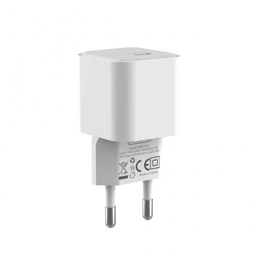 Incarcator retea SMS-Q10, PD20W, alb