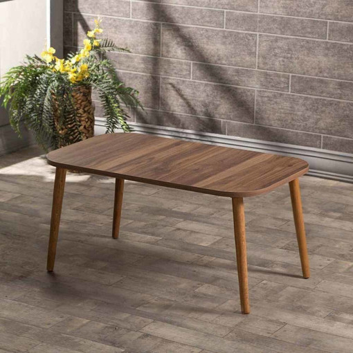 Masuta cafea ovala Retro, nuc, 90 x 50 x 41 cm