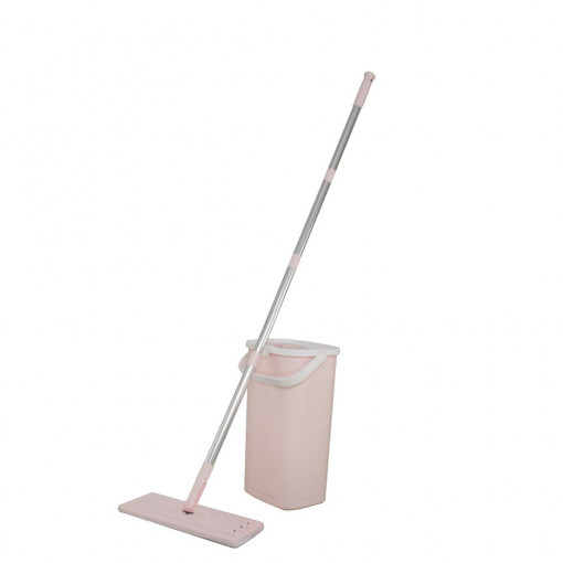 Mop profesional cu doua cuve de spalare si uscare, Asos Home, roz