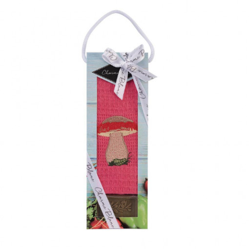 Prosop Bucatarie cu imprimeu Ciuperca + sapun, Coton Blanc, din Bumbac 100%
