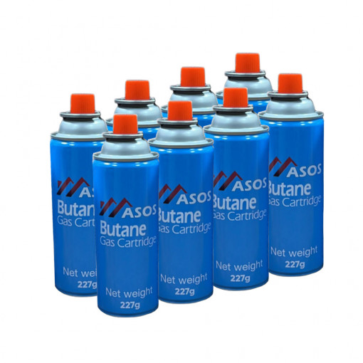 Set de 8 butelii gaz tip spray, pentru aragaz portabil, ArteNova, 227g - 410ml