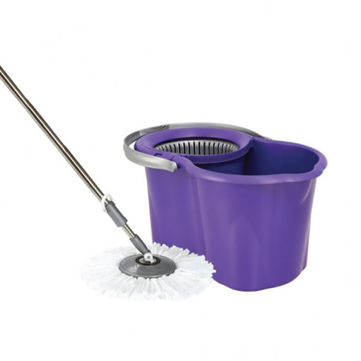 Set Galeata cu Mop Rotativ si Dispozitiv Centrifug de Stoarcere, Asos Home, Mov