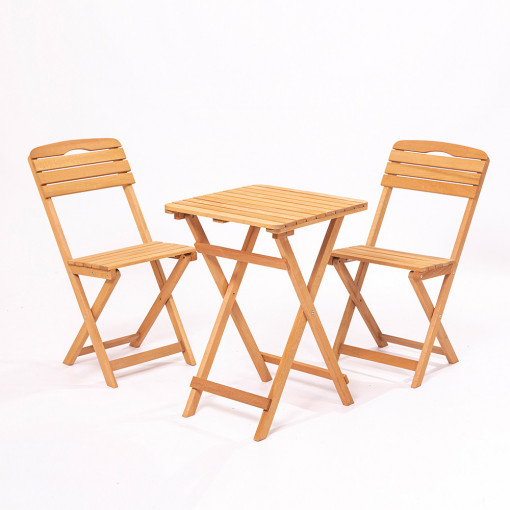 Set mobilier gradina - terasa Bistro cu 2 scaune si 1 masuta, lemn masiv