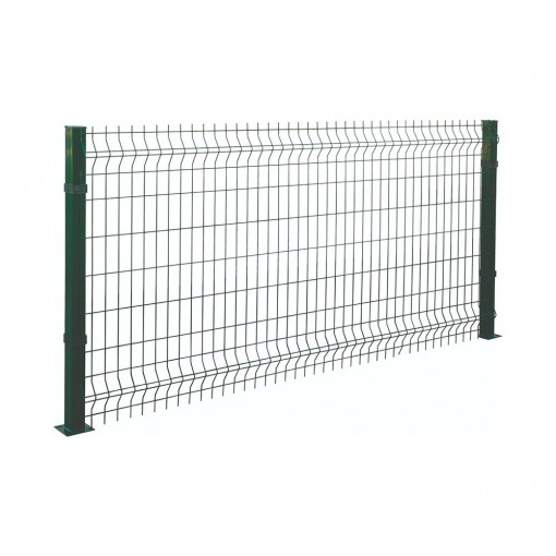 Stalp de gard metalic verde rectangular gaurit cu capac, cu suruburi si accesorii, inaltime 120cm