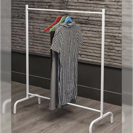 Suport stand umerase pentru haine Ren, 105 cm latime, alb