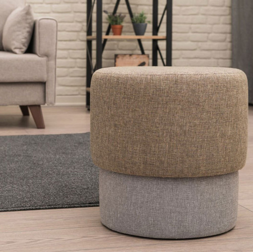 Taburet cu cadru din lemn de fag si din material textil Felix, maro
