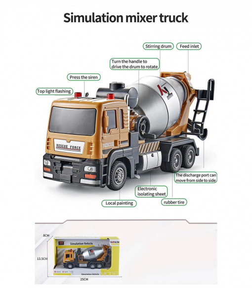 Camion beton cu sunet si lumina din plastic non-toxic