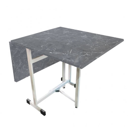 Masa pliabila, Asos Home, pal melaminat, 38x70x77cm, negru marmorat