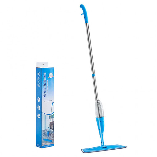 Mop cu rezervor incorporat, cu laveta absorbanta si microfibra, albastru