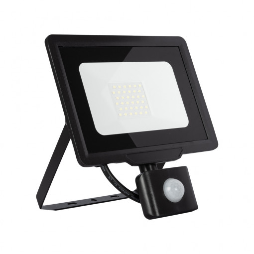 Proiector LED SMD Slim Senzor 30W CW Negru