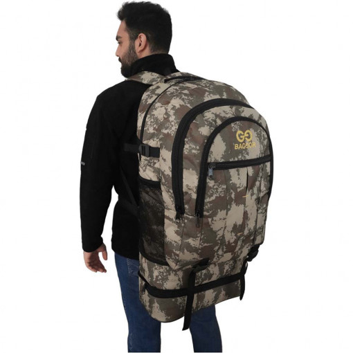 Rucsac Montana, camuflaj, compartiment laptop, 90 litri
