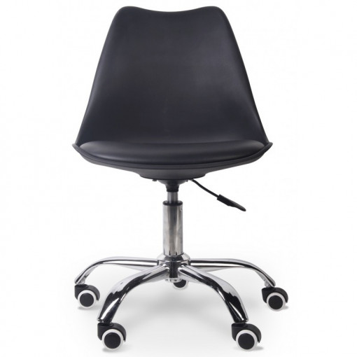 Scaun birou rotativ, fara cotiere, 54 x 49 x 84.50-92.50 cm, negru