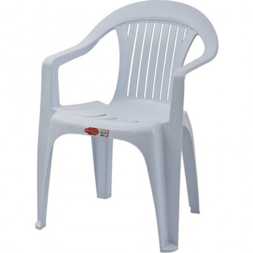 Scaun plastic cu brate Smart, Asos Home, alb