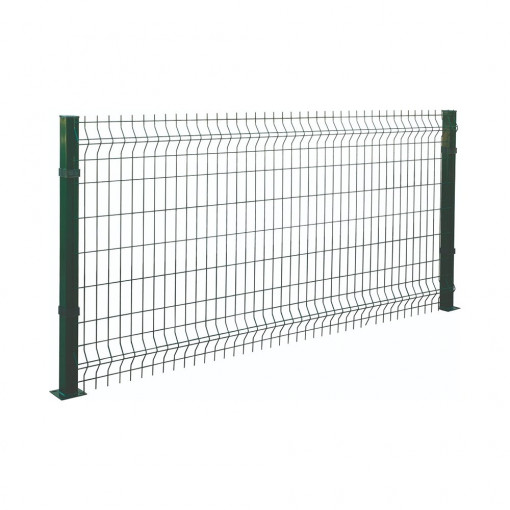 Stalp de gard metalic verde rectangular gaurit cu capac, cu suruburi si accesorii, inaltime 100cm