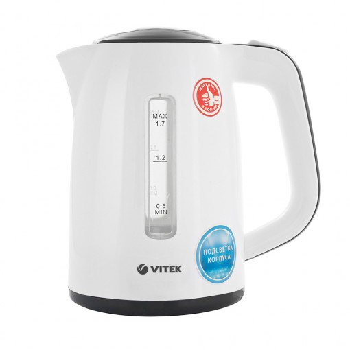 Fierbator de apa electric VITEK VT-7083, 1.7L, 2200W, Iluminare in timpul lucrului, protectia impotriva evaporarii