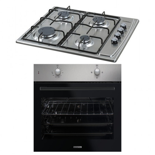 OFERTA Set cuptor Luxell B66-S2 + plita Luxell LX-410BF incorporabile, inox