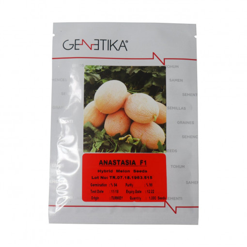 Seminte de Pepene Galben, Tip Ananas, Anastasia F1, 500 Seminte, Genetika