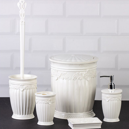 Set 5 accesorii baie Sultan, ceramica, OKY-606-alb