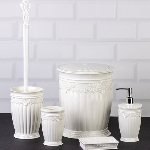 Set 5 accesorii baie Sultan, plastic dur, OKY-606-alb