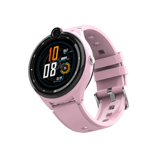 Ceas inteligent smartwatch copii cu GPS si cartela, rezistent la apa, Efour Tech FG-33, roz
