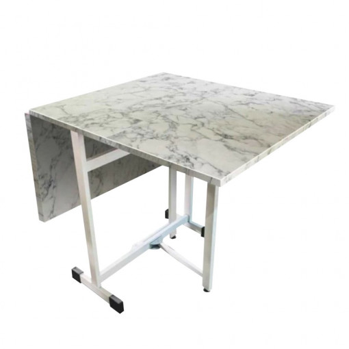 Masa pliabila, Asos Home, pal melaminat, 38x70x77cm, alb marmorat
