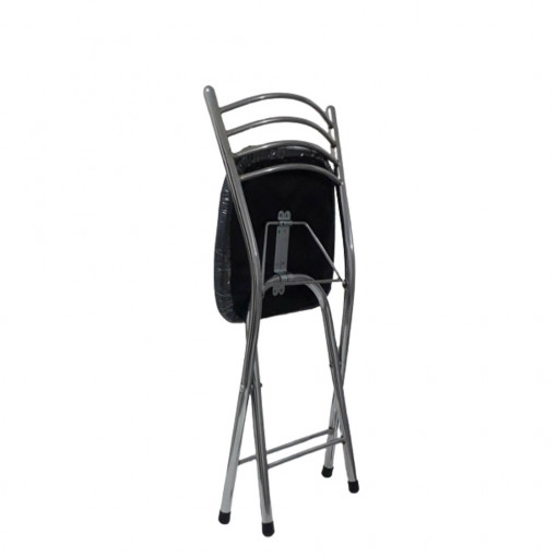 Scaun pliabil tapitat living - bucatarie, negru