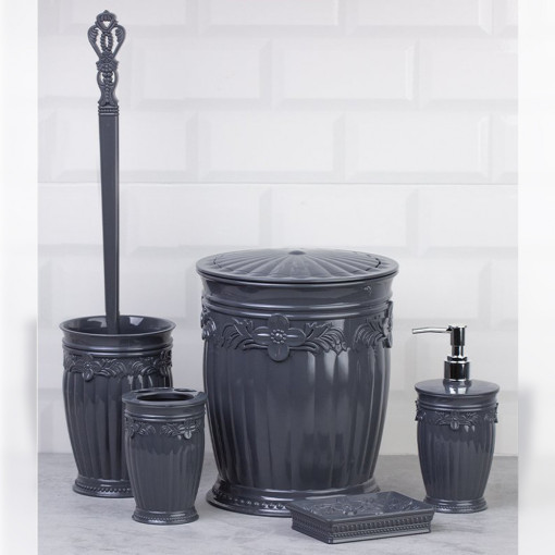 Set 5 accesorii baie Sultan, ceramica, OKY-606-negru