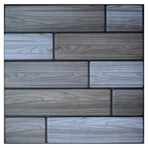 Tapet decorativ autoadeziv 3D, 10 panouri 30x30cm, caramizi gri - BrickWall