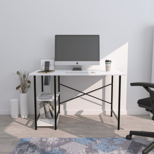 Birou Rimi cu doua etajere, 60X120 cm, alb