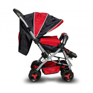 Carucior reversibil Aldeba 8028 rosu, 0 - 36 luni, 20 kg, spatar reglabil 3 pozitii