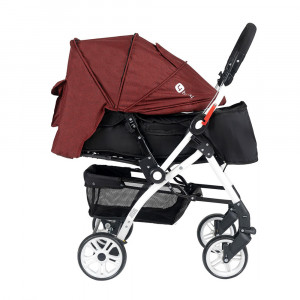 Carucior copii multifunctional 3 in 1, pliere compacta, Unicare Travel, bordo cu auriu
