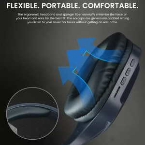 Casti hands-free bluetooth, over-ear, SMS-CJ08, albastru inchis