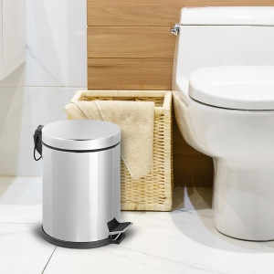 Cos de gunoi cu pedala din inox, 3l