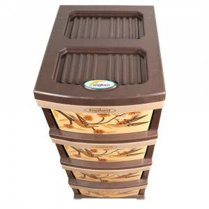 Dulap plastic universal pentru depozitare, cu 4 sertare, model Randunele