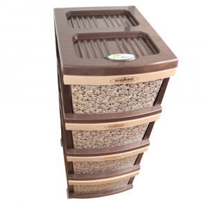 Dulap plastic universal pentru depozitare, cu 4 sertare, model Stone