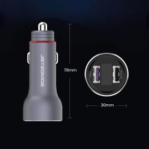 Incarcator auto SMS-A89, Quick Charge 3.0 cu iesire de 5V 2.4A plus cablu Type-C, negru