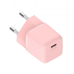 Incarcator retea SMS-Q12, PD 20W, plus cablu Lightning, roz