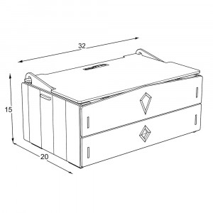 Orzanizator multifunctional pentru bijuterii Luna, MDF, nuc
