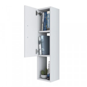 Raft pentru perete cu 3 spatii de depozitare,alb ,22.1x18.5x90cm,Bolleli