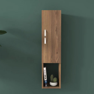Raft pentru perete cu 3 spatii de depozitare, nuc, 22.1x18.5x90cm,Bolleli