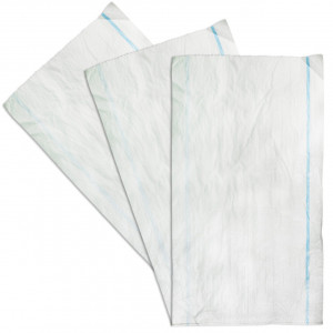 Saci rafie albi cu dunga albastra, 55 x 100cm, 50 buc / set